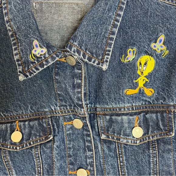 Vintage Authentic Looney Tunes Tweety Bird Jean Jacket - Picture 4 of 10